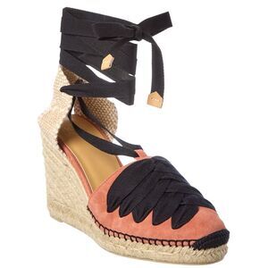 Castañer Curtis Suede Wedge Sandal, Pink